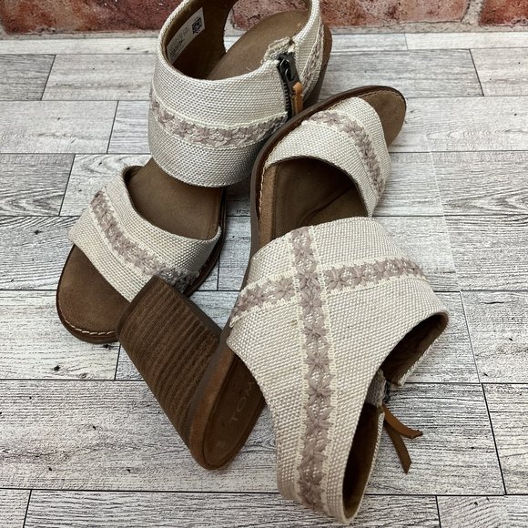 Custom Embellished Tan Canvas Heels - Picture 1 of 7